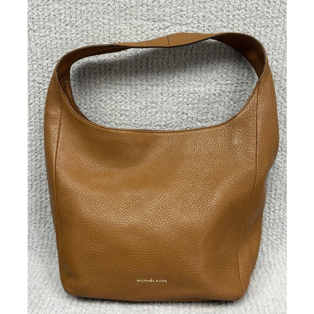 Michael Kors Brown Pebbled Leather Hobo Purse Shoulder Bag #76537